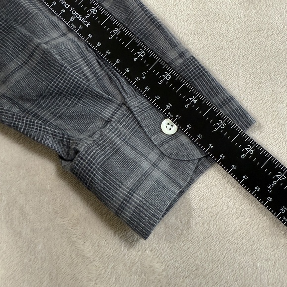 Billy Reid Shirt Mens X Large Gray Plaid Standard Fit Button Up Long Sleeve - Picture 10 of 13